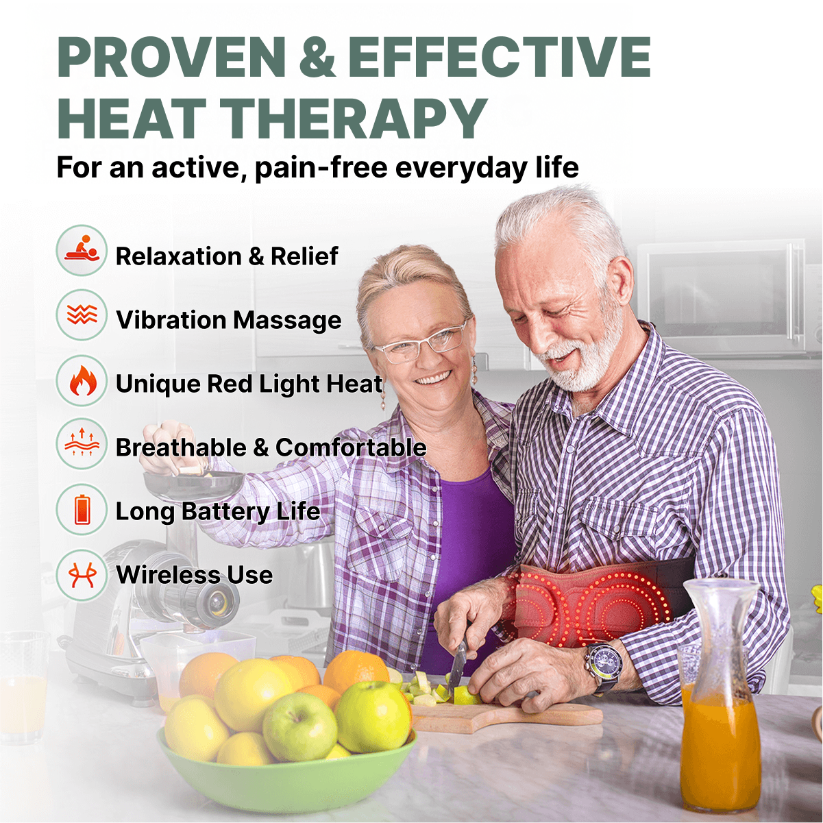 HOOM™ Infrared Massage Belt | Back pain gone with this heat, massage and red light treatment in one