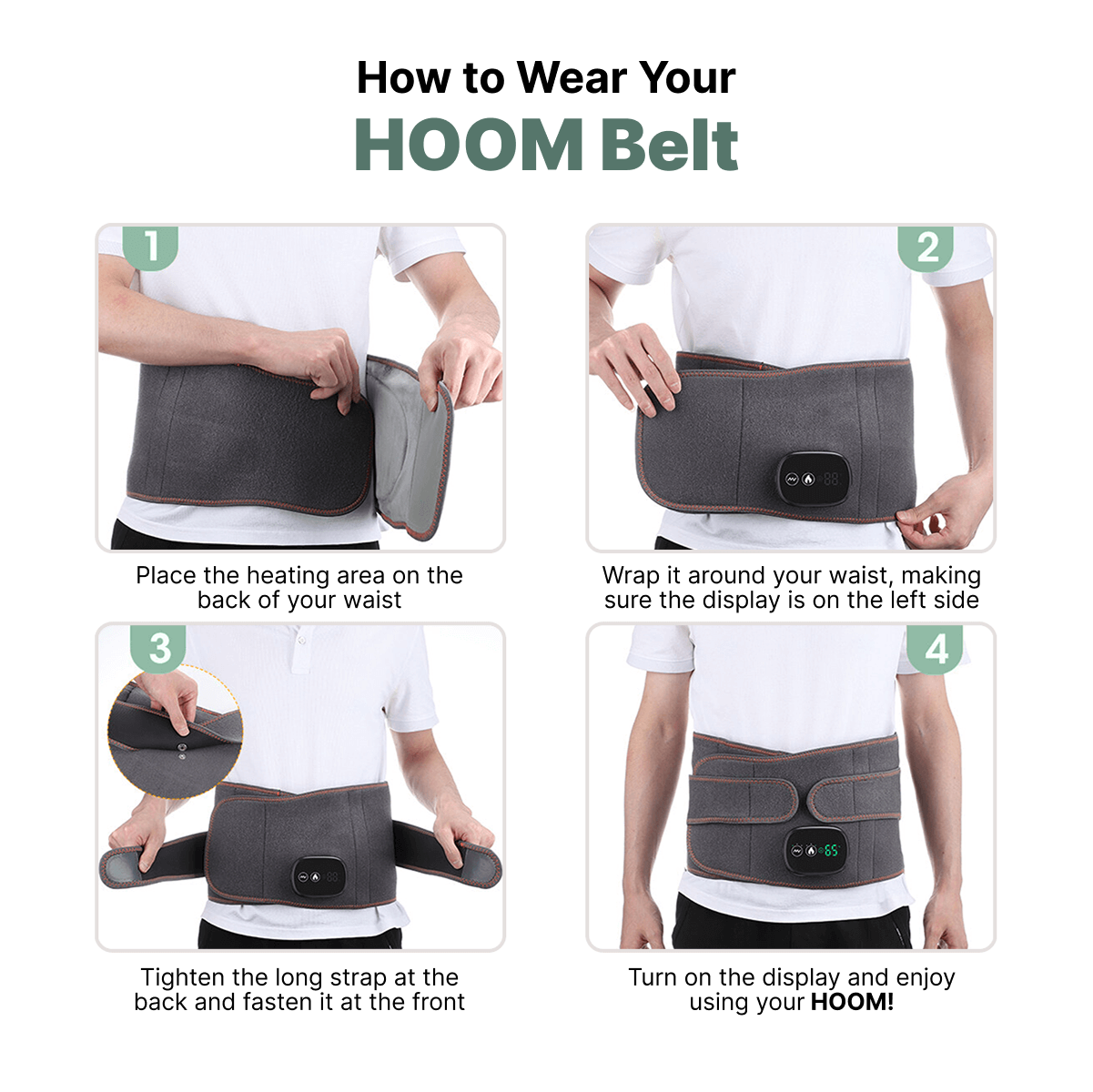 HOOM™ Infrared Massage Belt | Back pain gone with this heat, massage and red light treatment in one