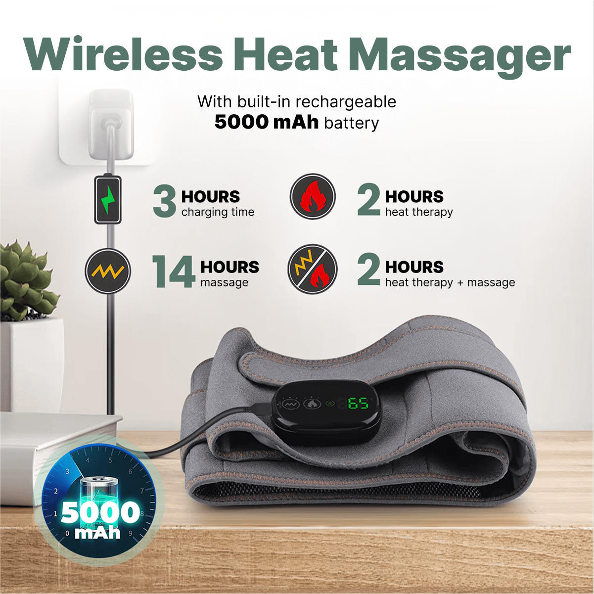 HOOM™ Infrared Massage Belt | Back pain gone with this heat, massage and red light treatment in one
